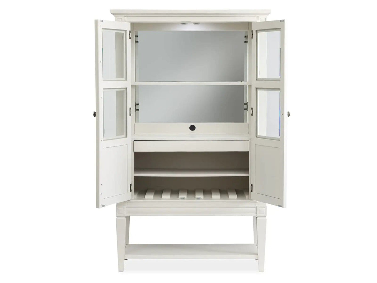 Willowbrook Display Cabinet | 18 x 40 x 66 in | Tempered Glass & Veneer | Egg Shell White