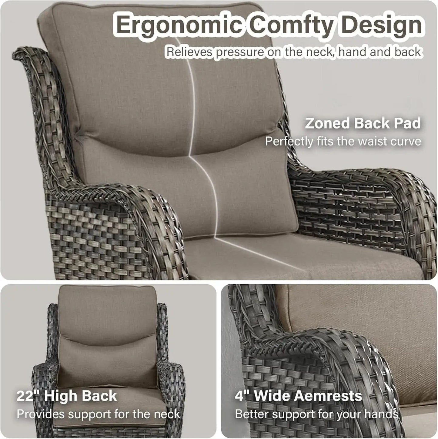 Comfortable Outdoor Swivel Rocker Patio Chairs Set from PriceLows™