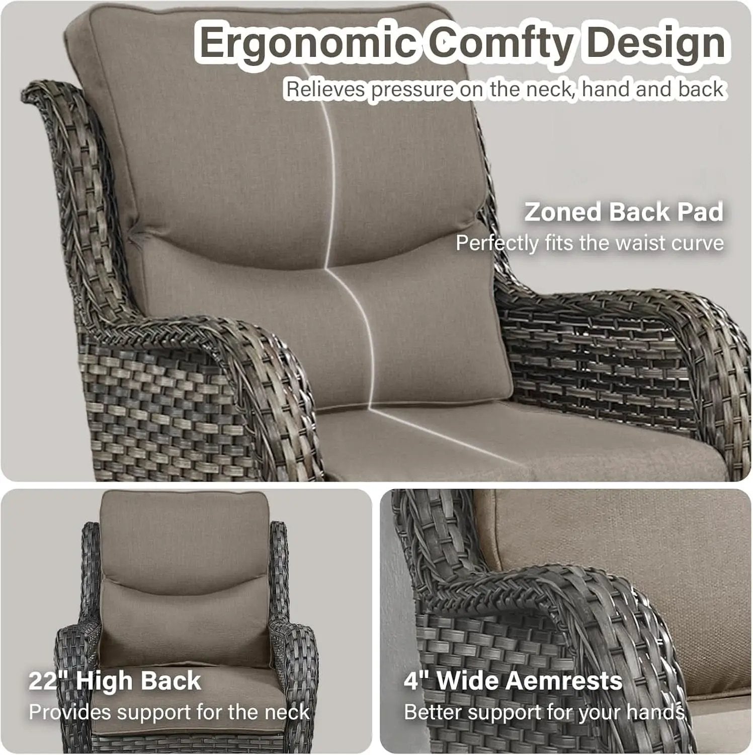 Comfortable Outdoor Swivel Rocker Patio Chairs Set from PriceLows™