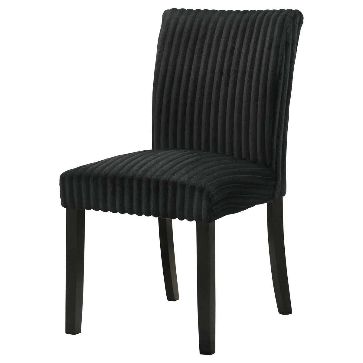 Dermott Upholstered Parson Dining Side Chair Black (Set of 2) | 19.5 x 23.75 x 36.75 in | Rubberwood & Fabric | Dining Room