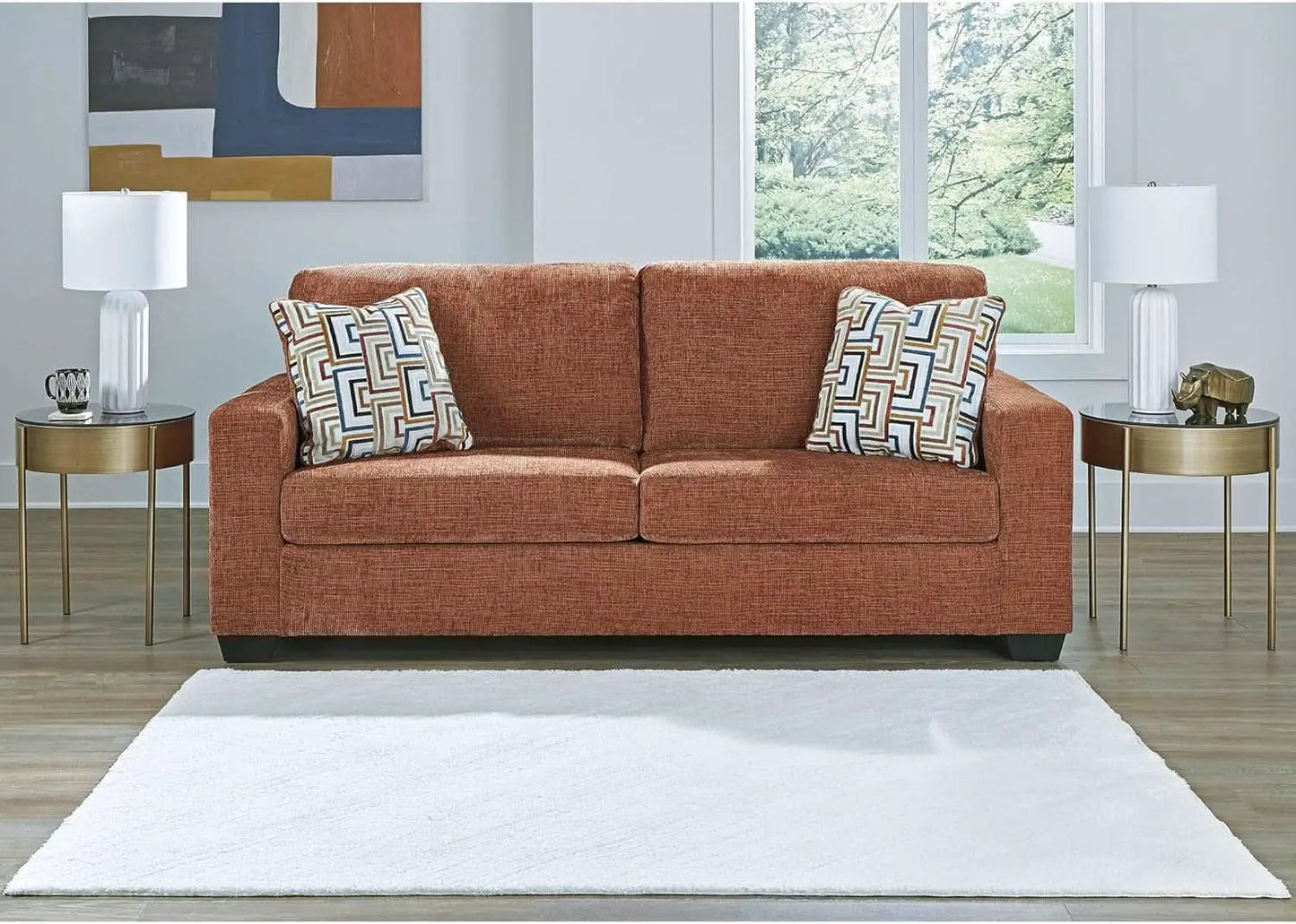 Queen Burnt Orange Contemporary Luxury Sofa Sleeper from PriceLows™