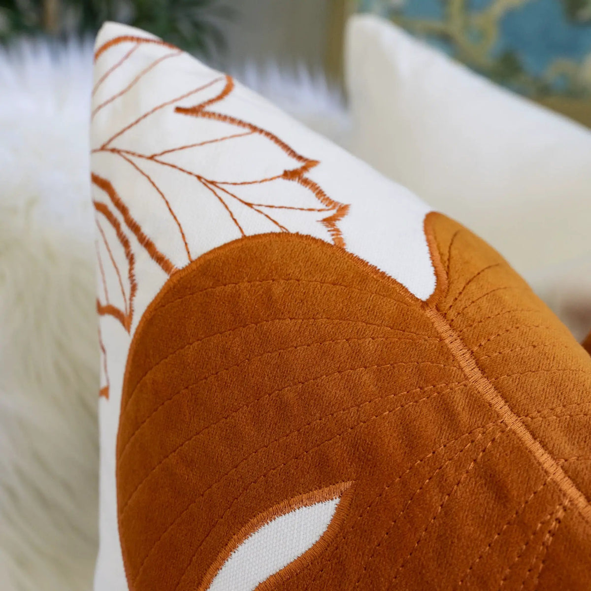 Autumn Leaf Accent Pillow | 20X20 Inches | Hidden Zipper | Optional Insert