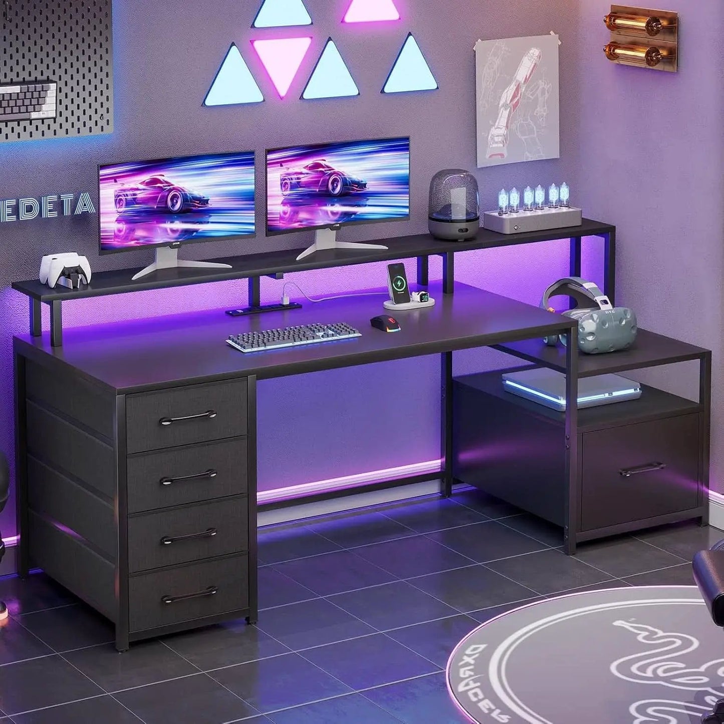 66 Inch Computer Desk 5 Drawers For Home Office Workspace from PriceLows™