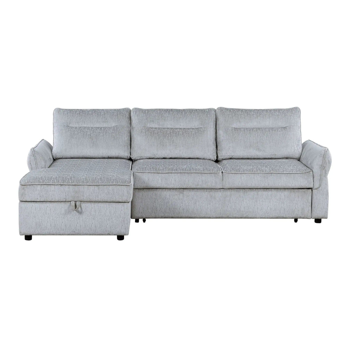 Montana Sofabed With Storage Stationary Sectional | 103.25 x 59 x 37 in | Polyester & Fabric | Gray