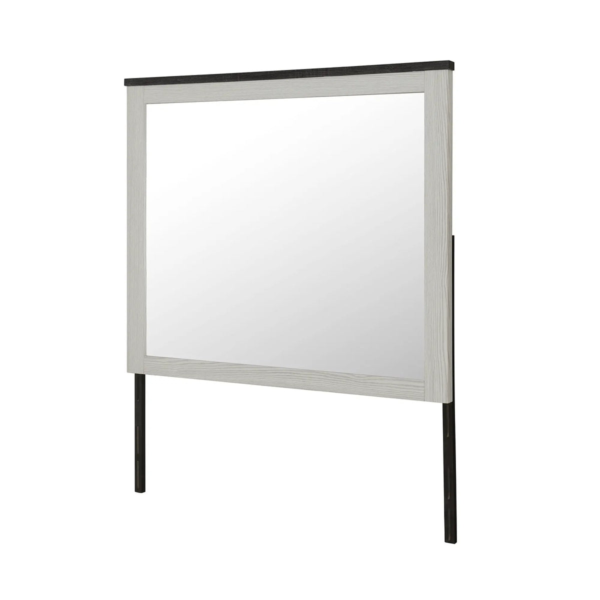 Avery Dresser Mirror | Beige | Large Scale Mirror | Dark Top And Sleek Frame