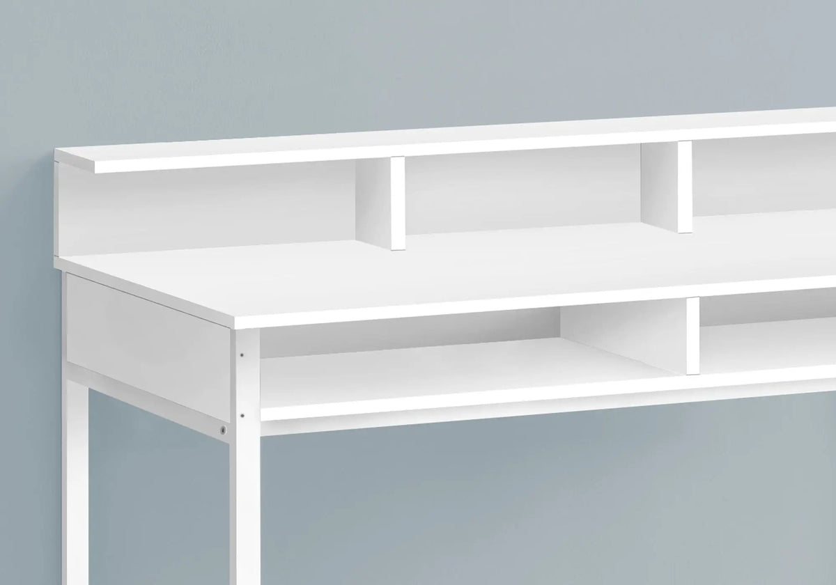 Standing Computer Desk | 47.5 Inch Height | Storage Shelves | Sturdy Metal Legs