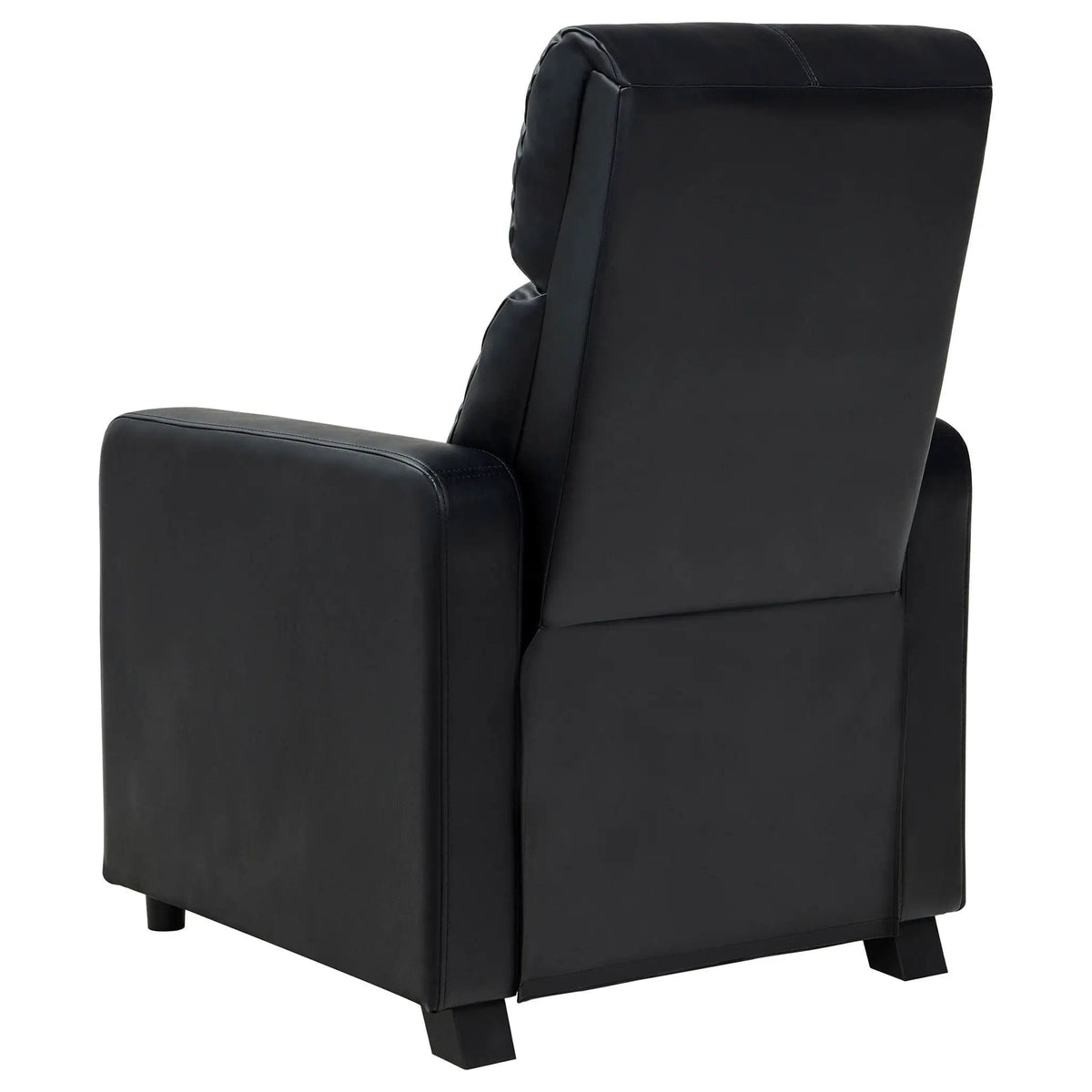 Push Back Recliner - Reclining Chair | 29.5 x 33.75 x 41.25 in | Faux Leather & Polyester | Black