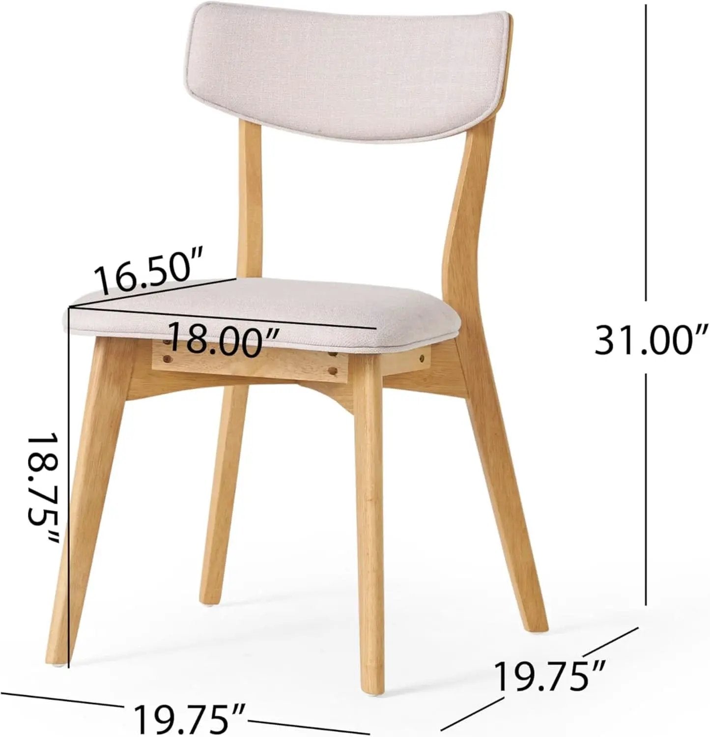 Mid Century Modern Dining Set 7 Piece Natural Oak Table from PriceLows™