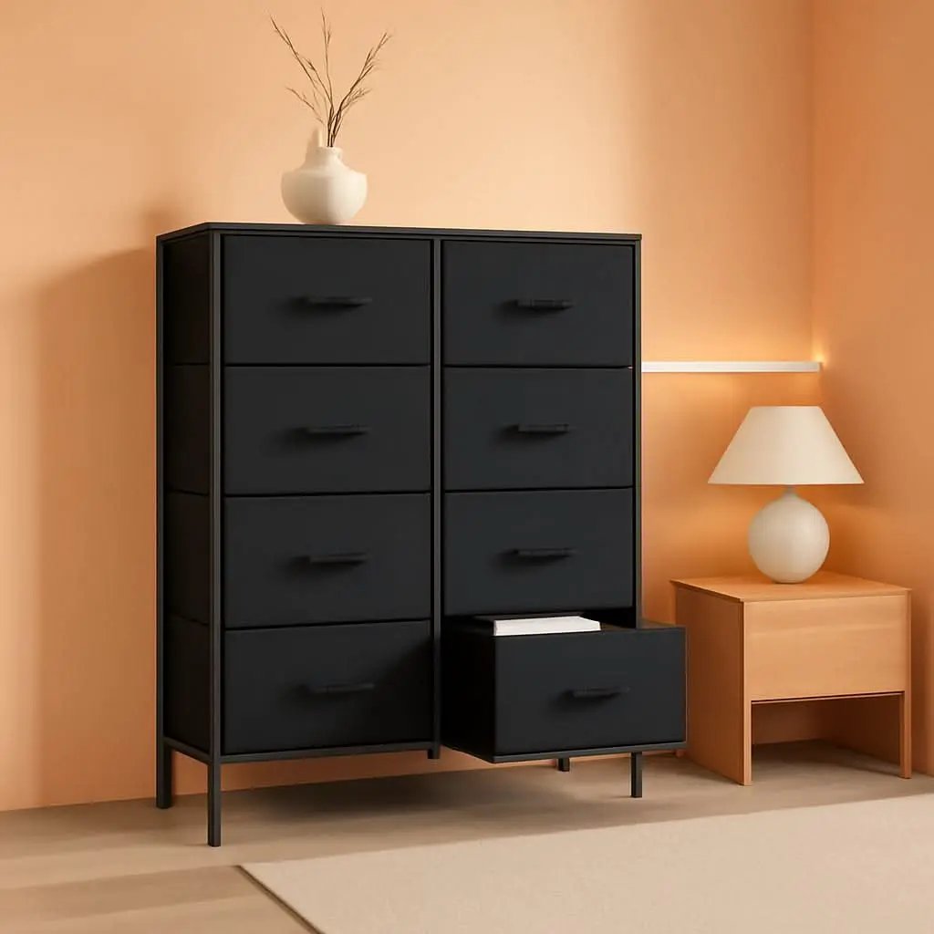 Eight Drawer HardwoodTop Dresser With Sturdy Frame from PriceLows™