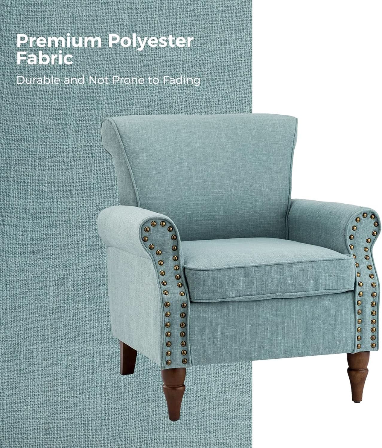 Blue Wingback Accent Chair With Removable Cushions from PriceLows™
