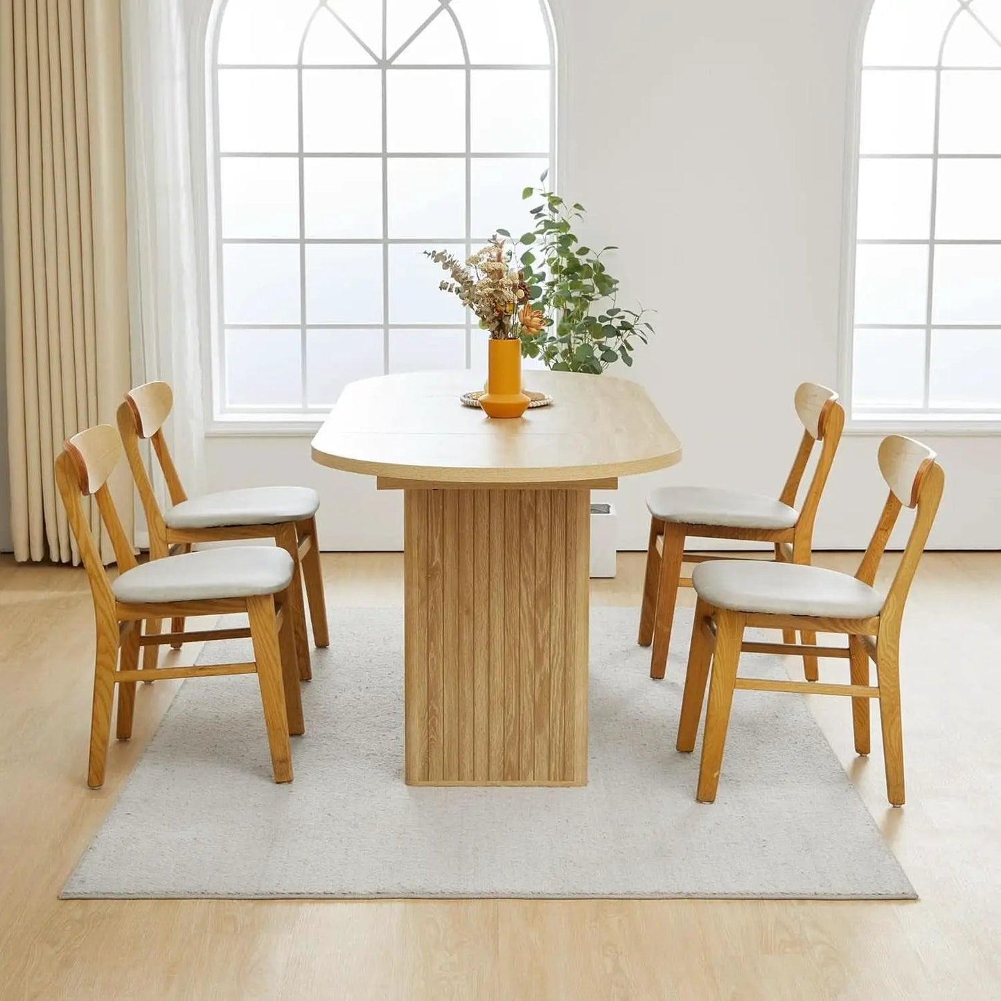 70.8 Inch Natural Dining Table For Kitchen And Dining Room from PriceLows™