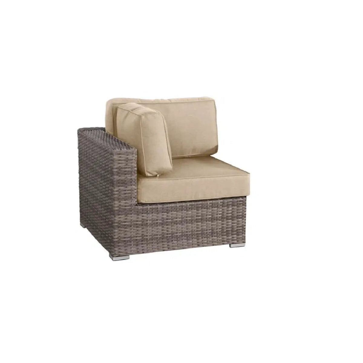 Patio Rattan Sectional Set | Half-Round HDPE Wicker | Rustproof Aluminum Frame | Fully Assembled