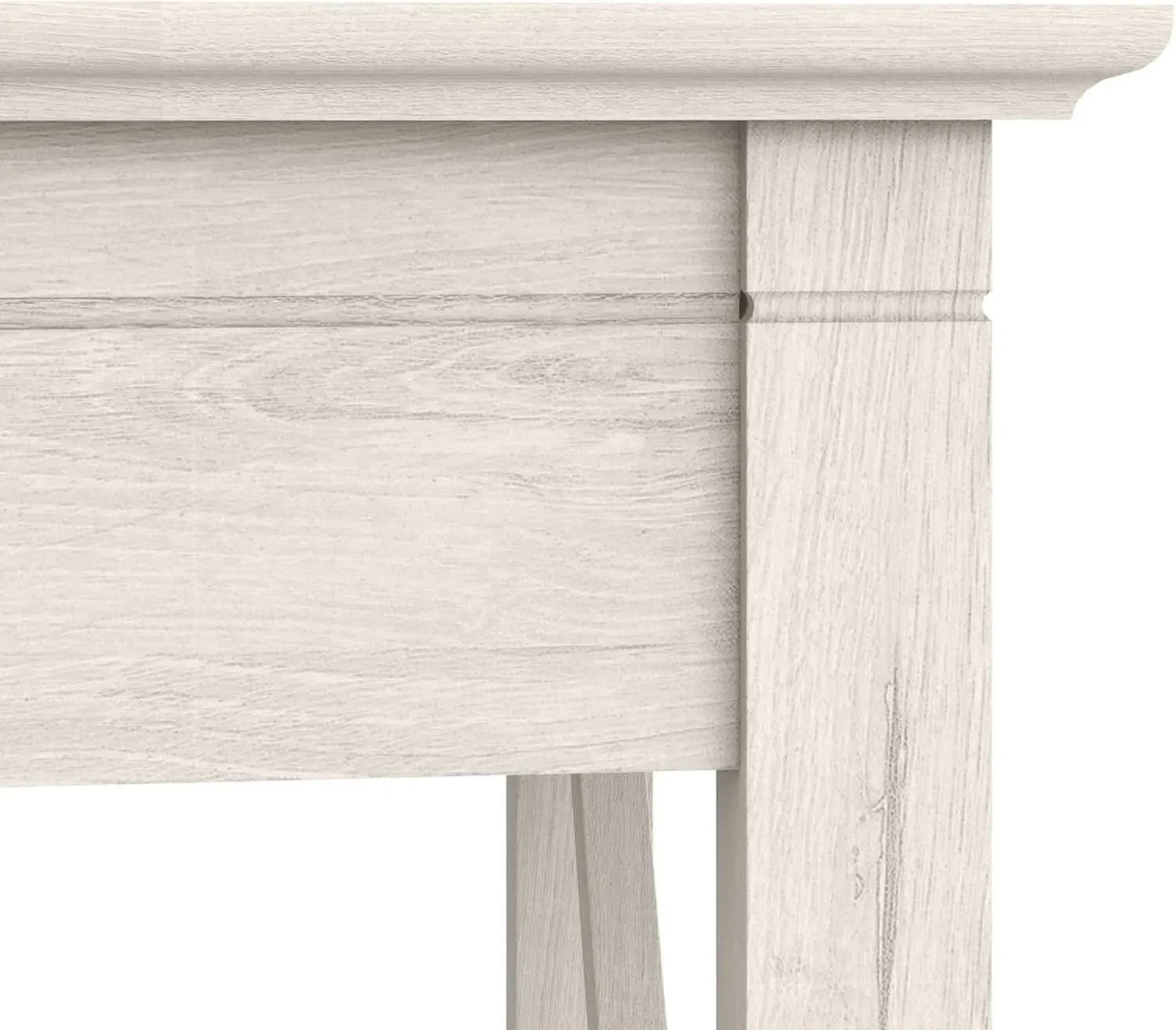 L-Shaped Desk 60W Linen White Oak Modern Farmhouse