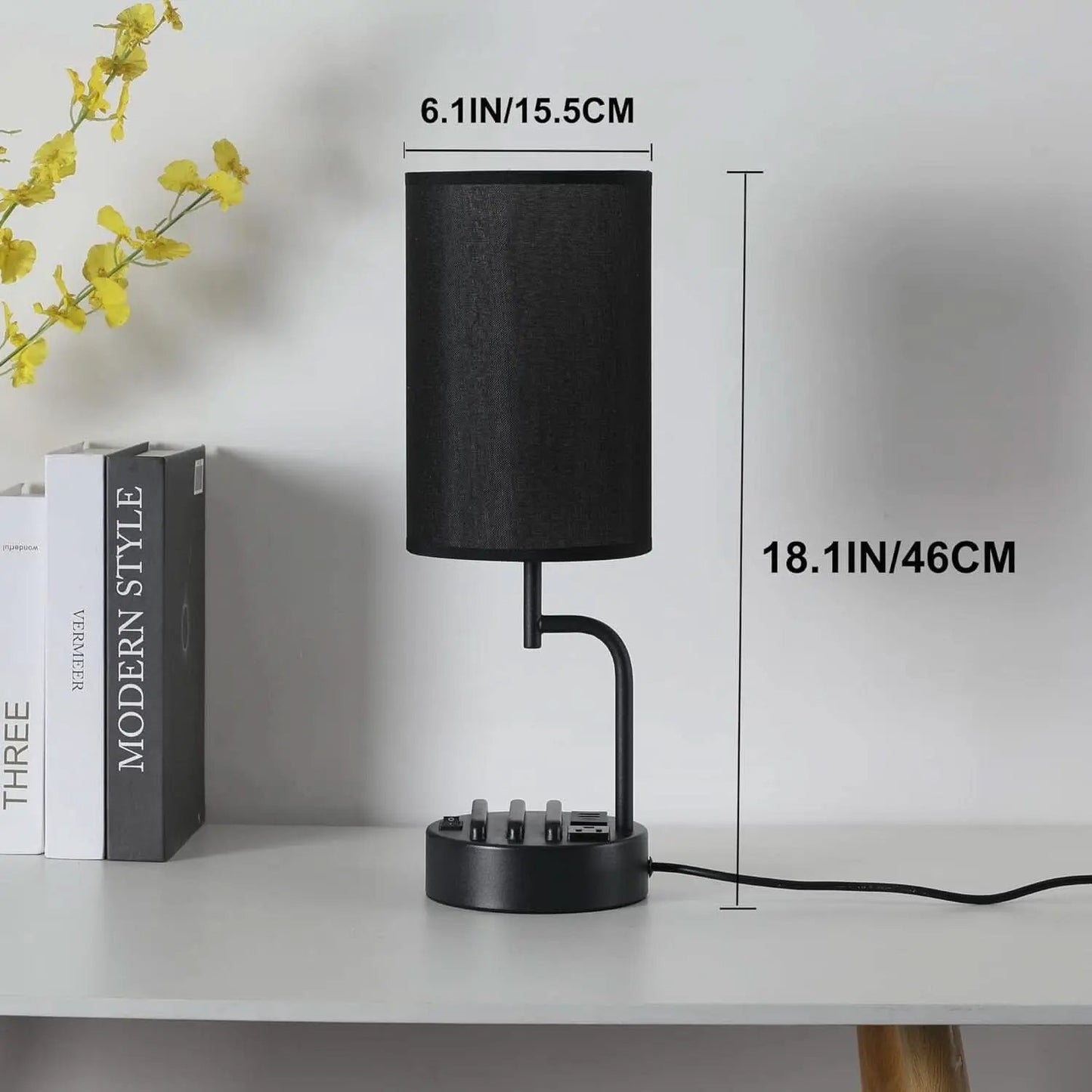 Table Lamp With 3 USB Ports And AC Outlet For Office from PriceLows™