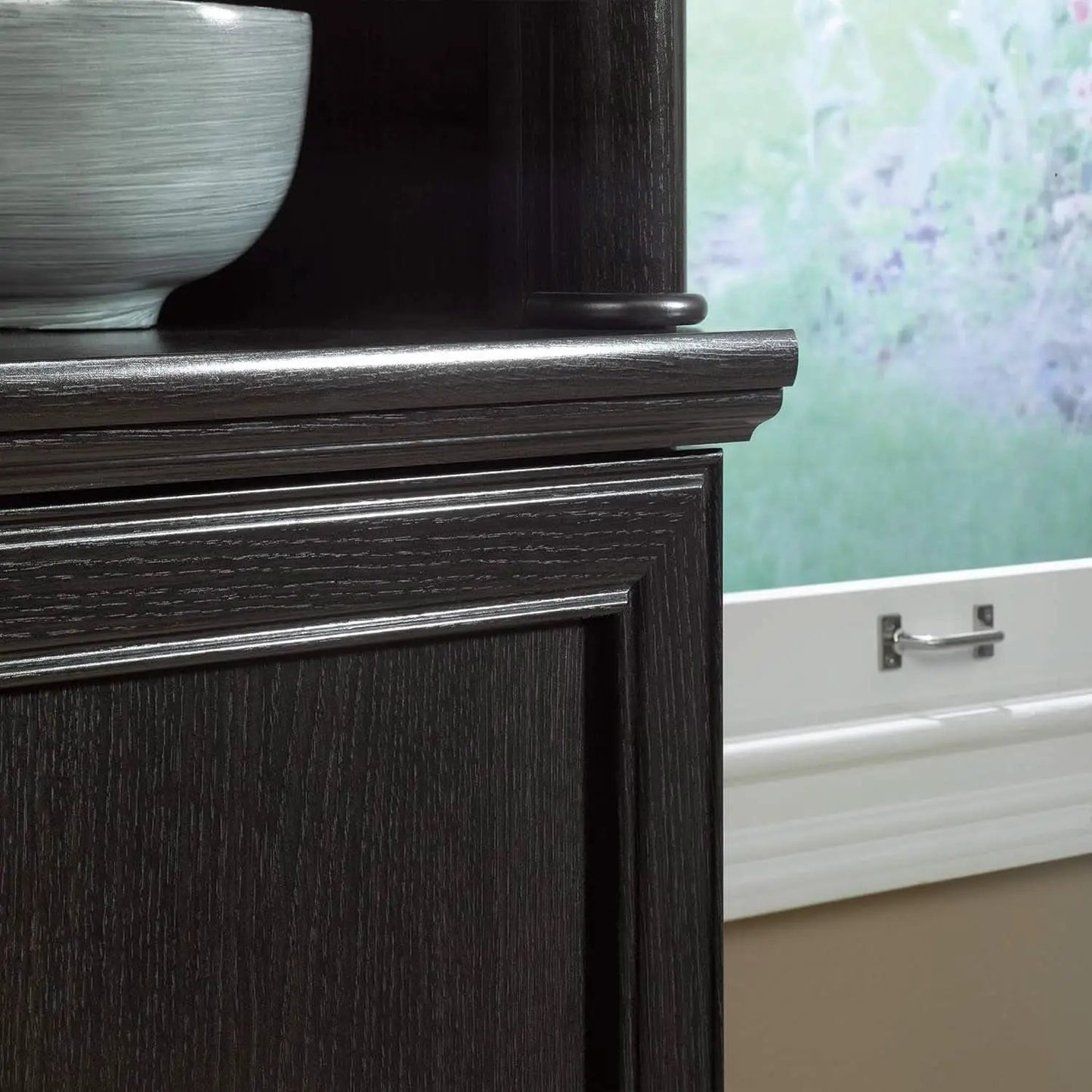 Palladia Library With Doors Bookcase Wind Oak 29 Inch Wide from PriceLows™