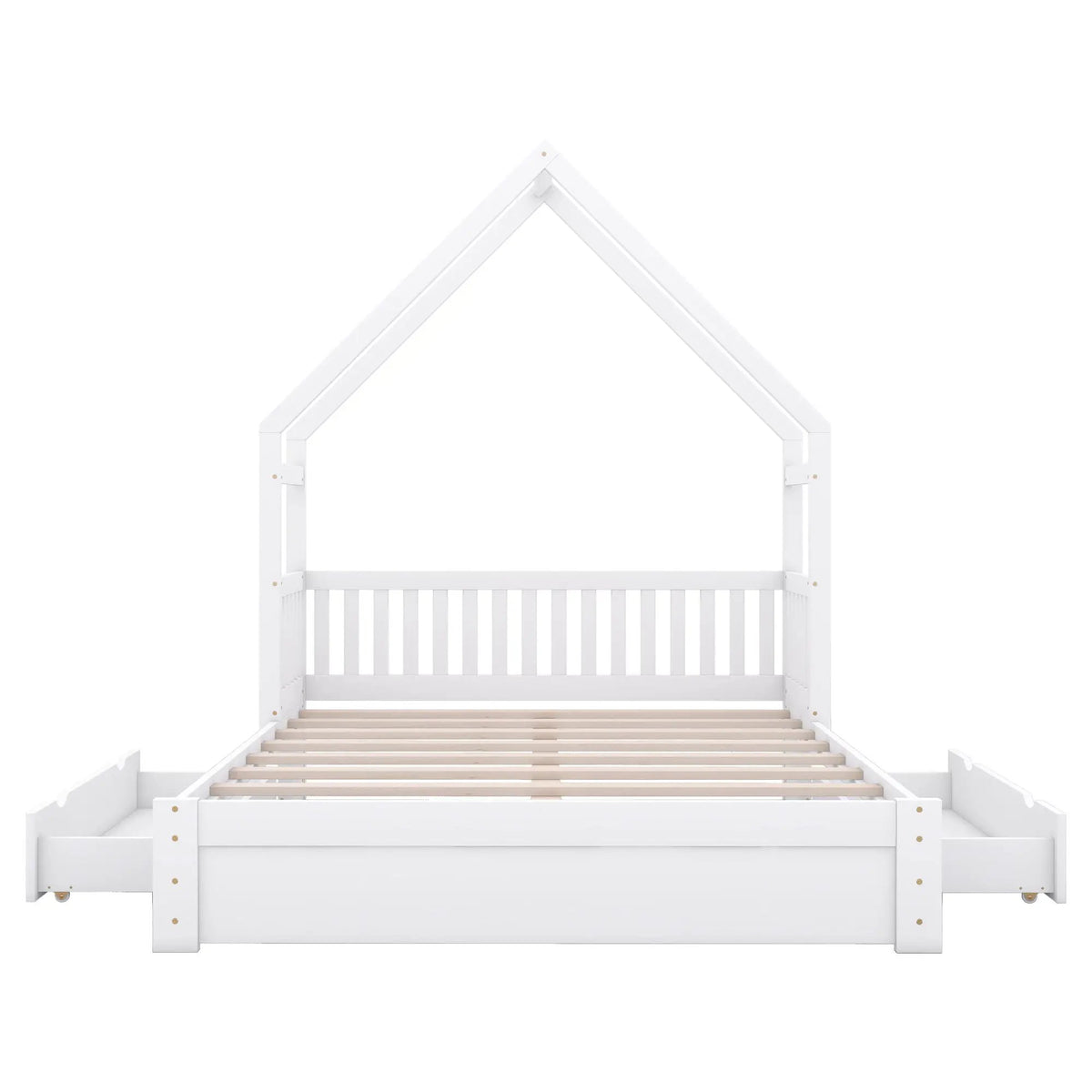 Platform Bed | Solid Pine Frame | Full Guardrail | 2 Drawers