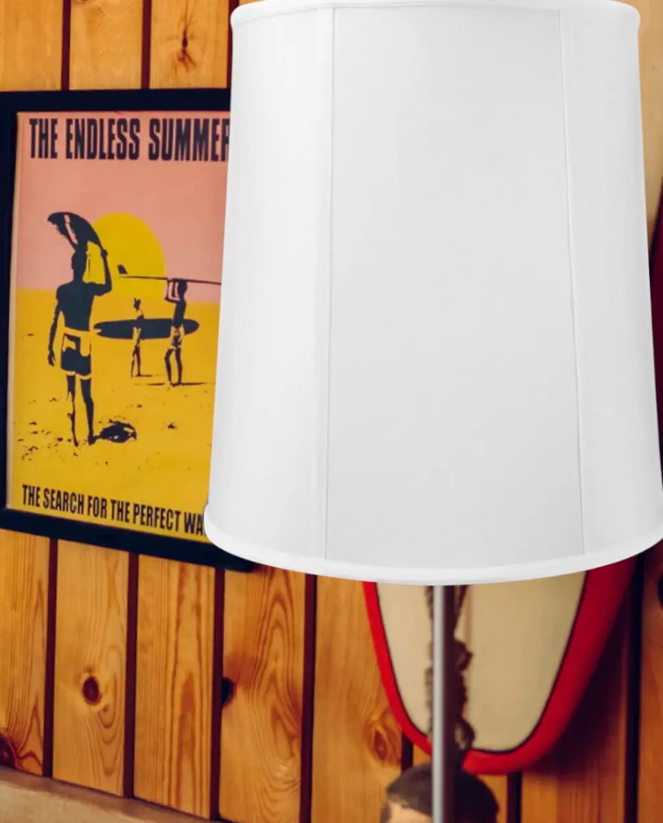 Drum Lampshade | White Shantung | Premium Fabric | 12x14x15