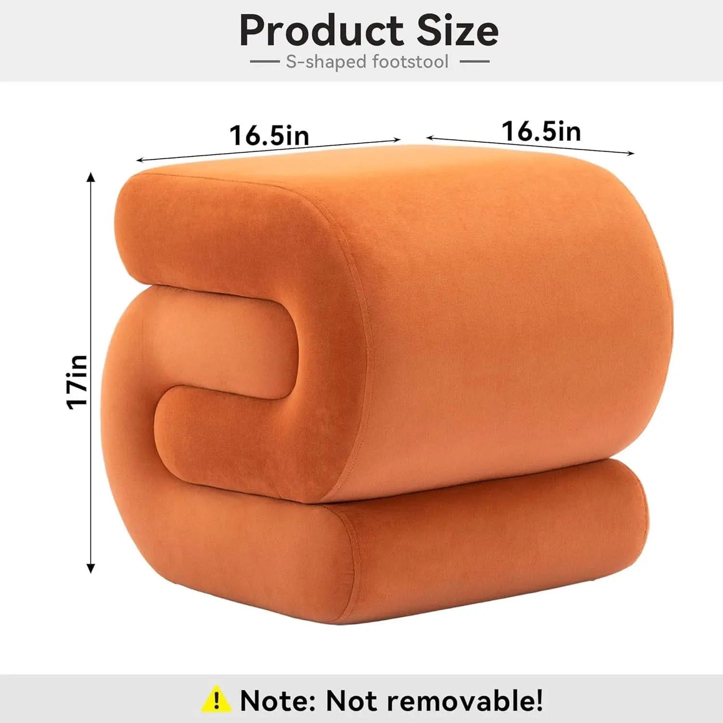 Orange Contemporary Premium S Shape Ottoman Footstool from PriceLows™