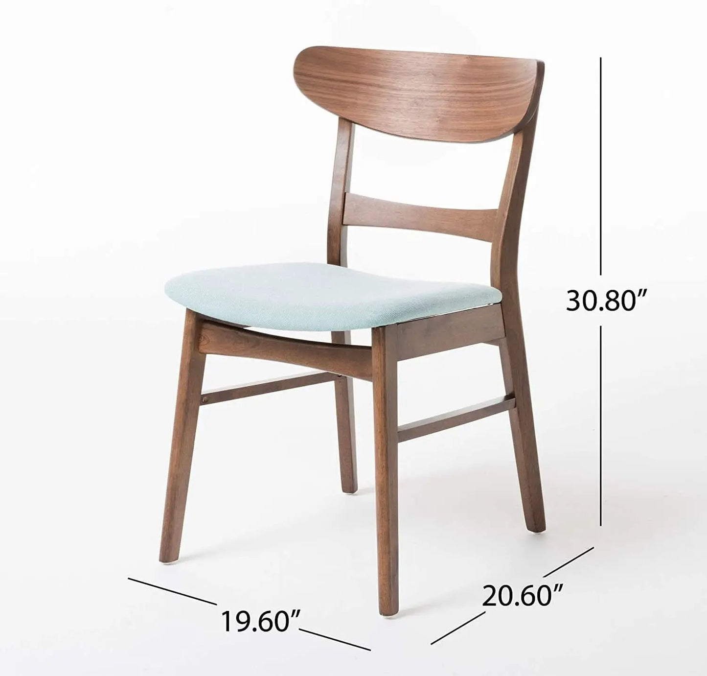 Mid Century Modern Dining Chairs Set Of 4 Mint Upholstery Walnut from PriceLows™