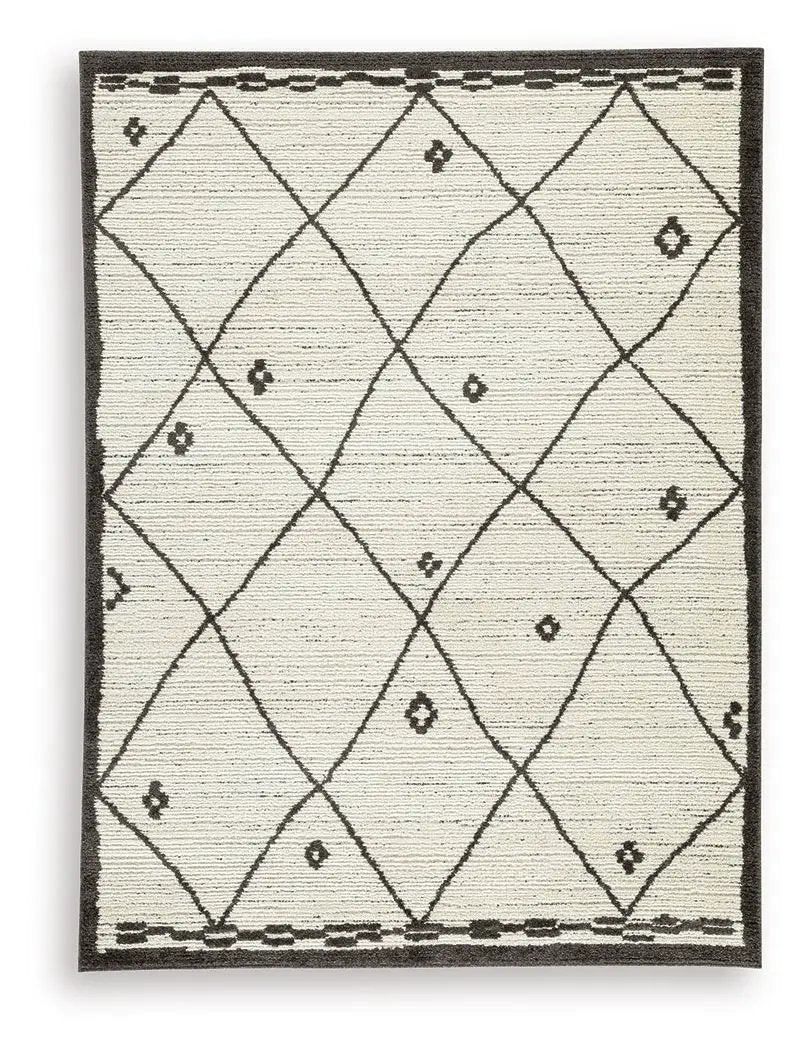 Fenriston Area Rug | 95 x 120.75 Inch | Diamond Design | Casually Cool