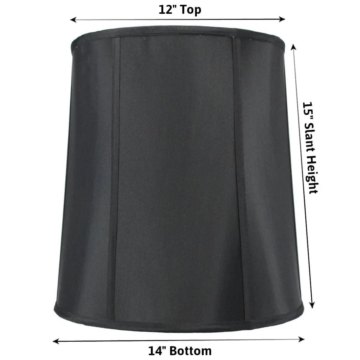 Drum Lamp Shade | 14W X 15H | Premium Black Fabric | Gold Lined