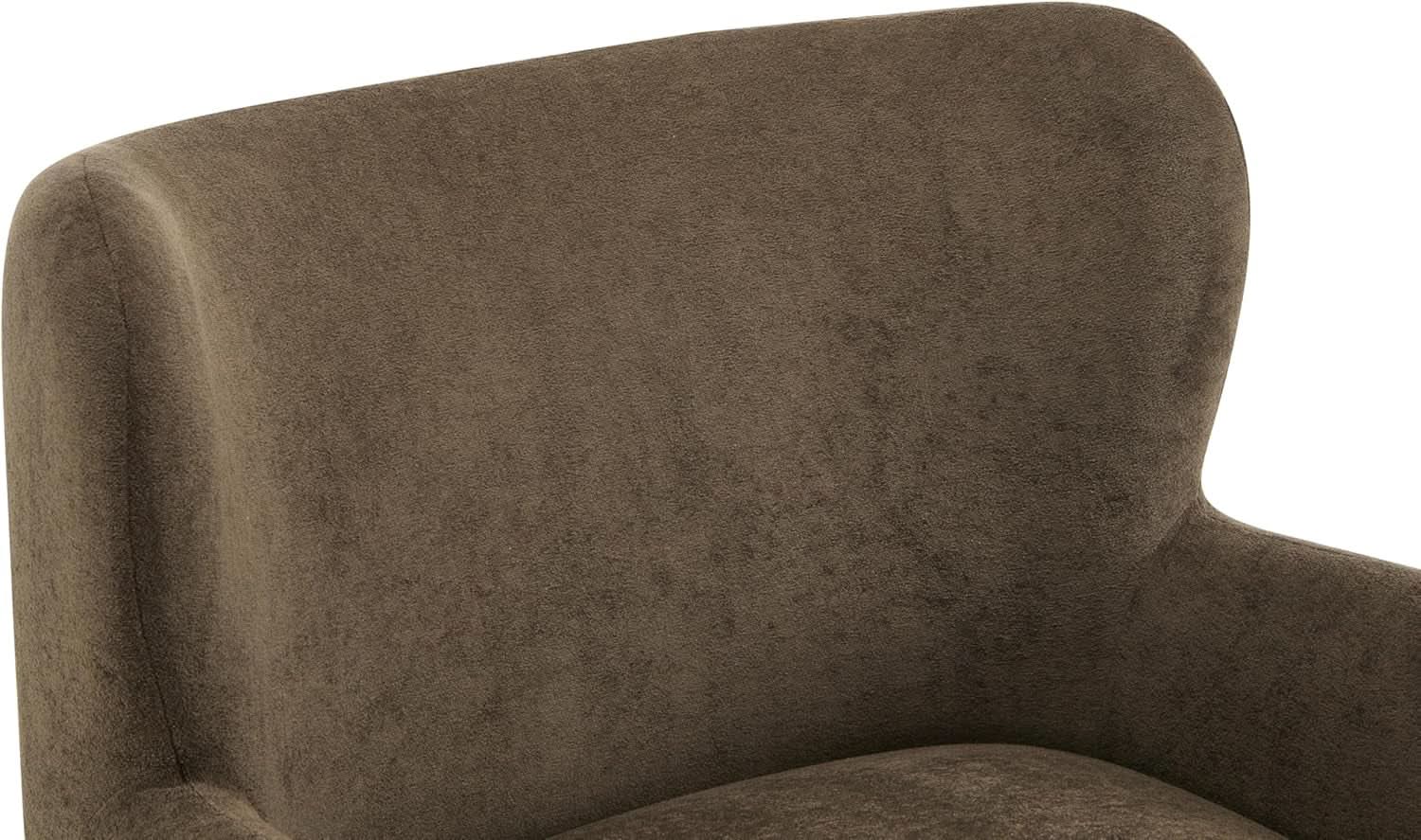 Brown Velvet Wingback Chair With Contoured Backrest from PriceLows™