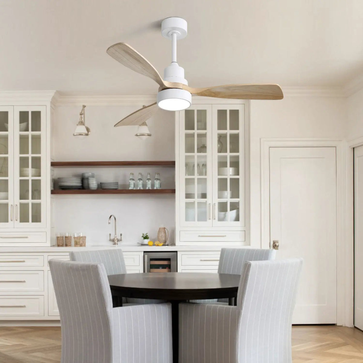 Indoor Ceiling Fan | 48 Inch Span | Dimmable LED Light | 6 Speed Remote Reversible Blades