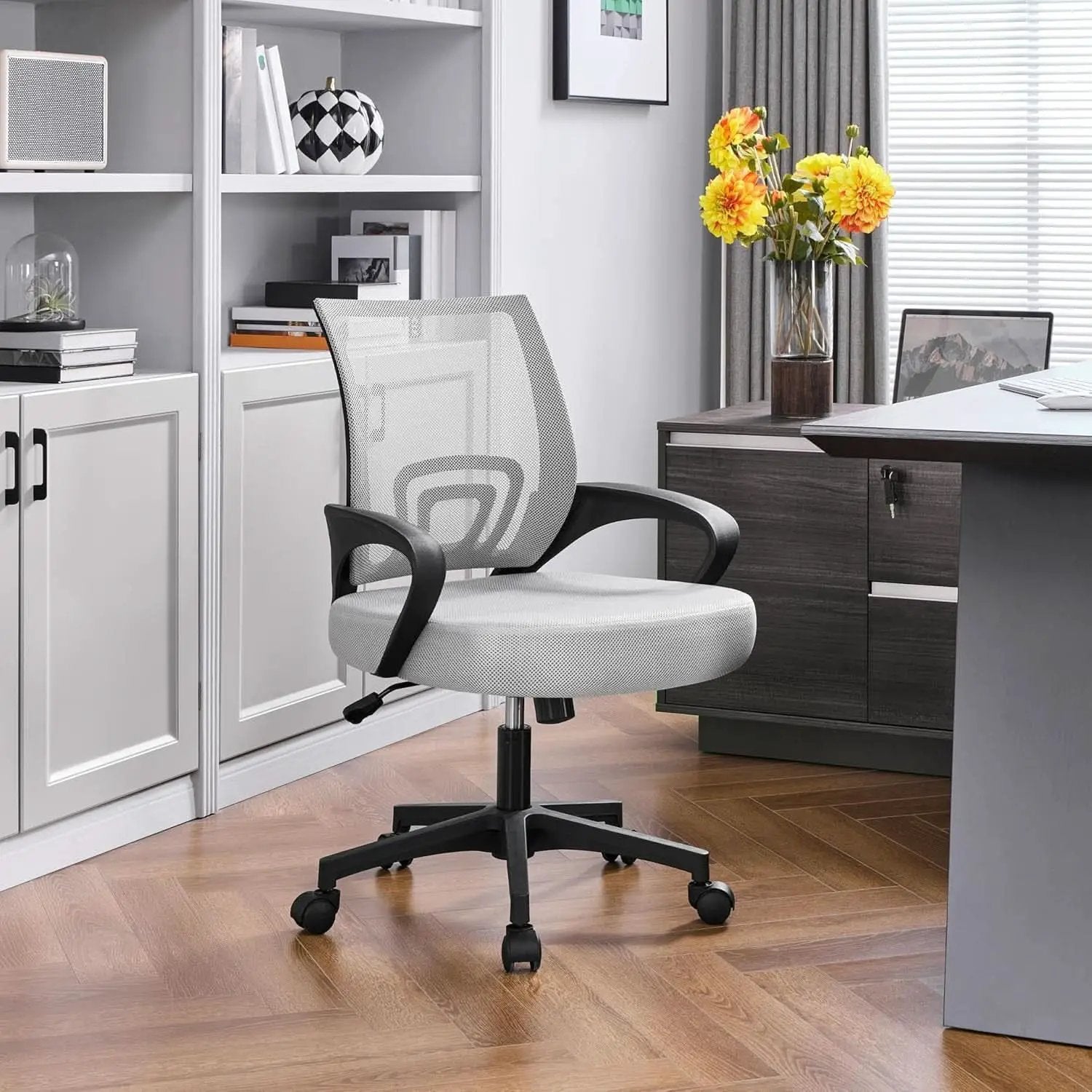 Ergonomic Mesh Office Chair With Lumbar Support Grey from PriceLows™