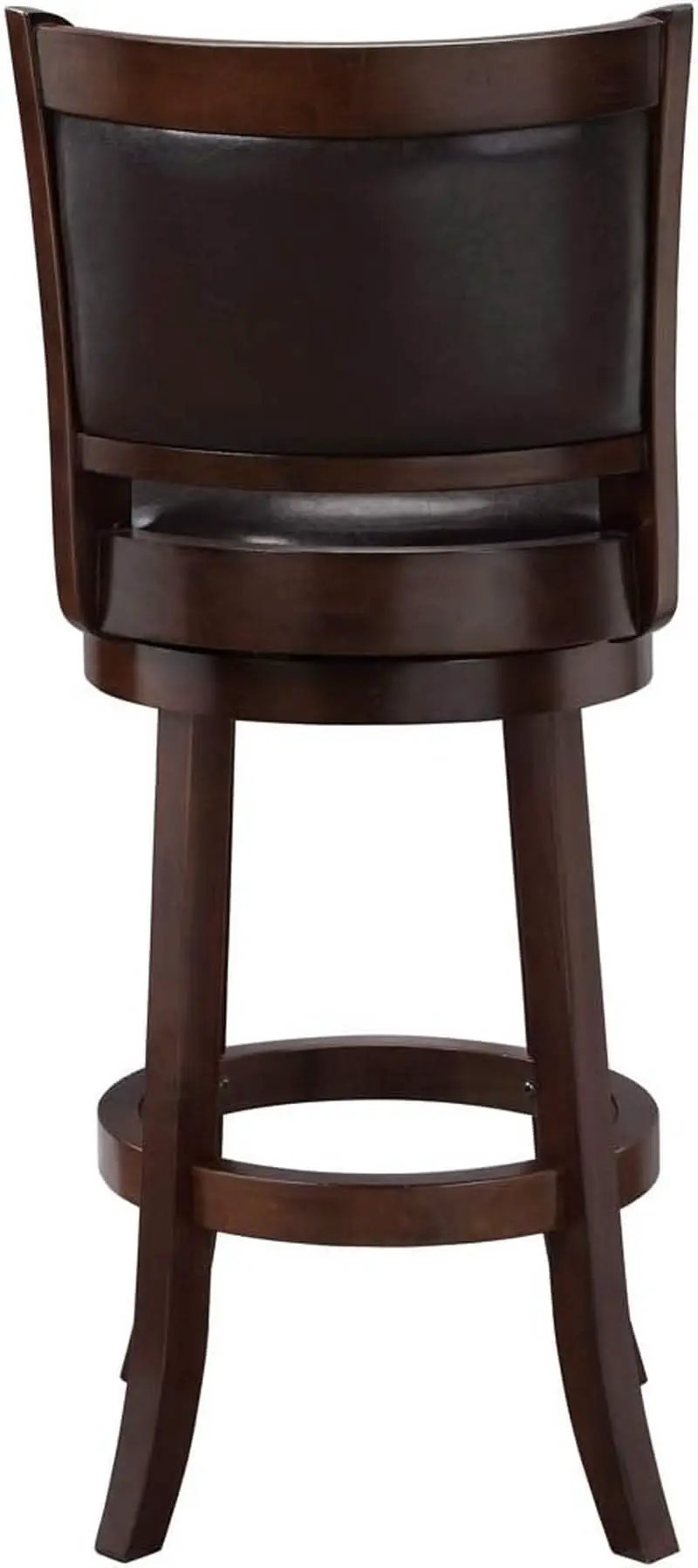 Swivel Bar Stool 29 Inch Cappuccino Faux Leather Upholstery from PriceLows™
