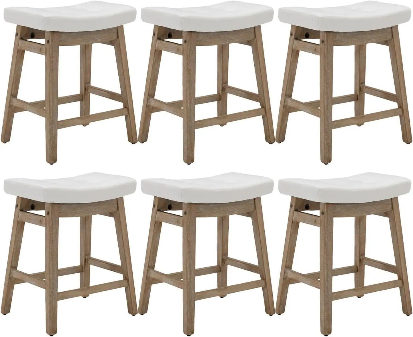 Comfortable Saddle Seat Bar Stools Set of Six from PriceLows™
