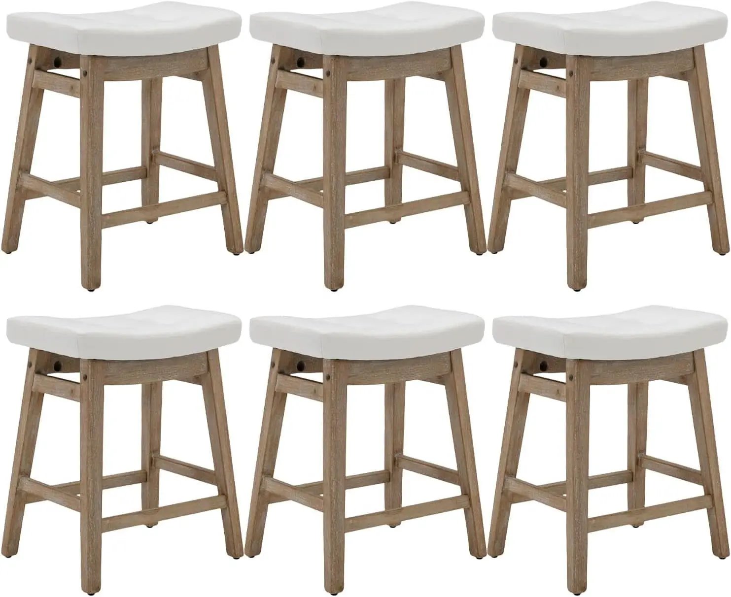 Comfortable Saddle Seat Bar Stools Set of Six from PriceLows™