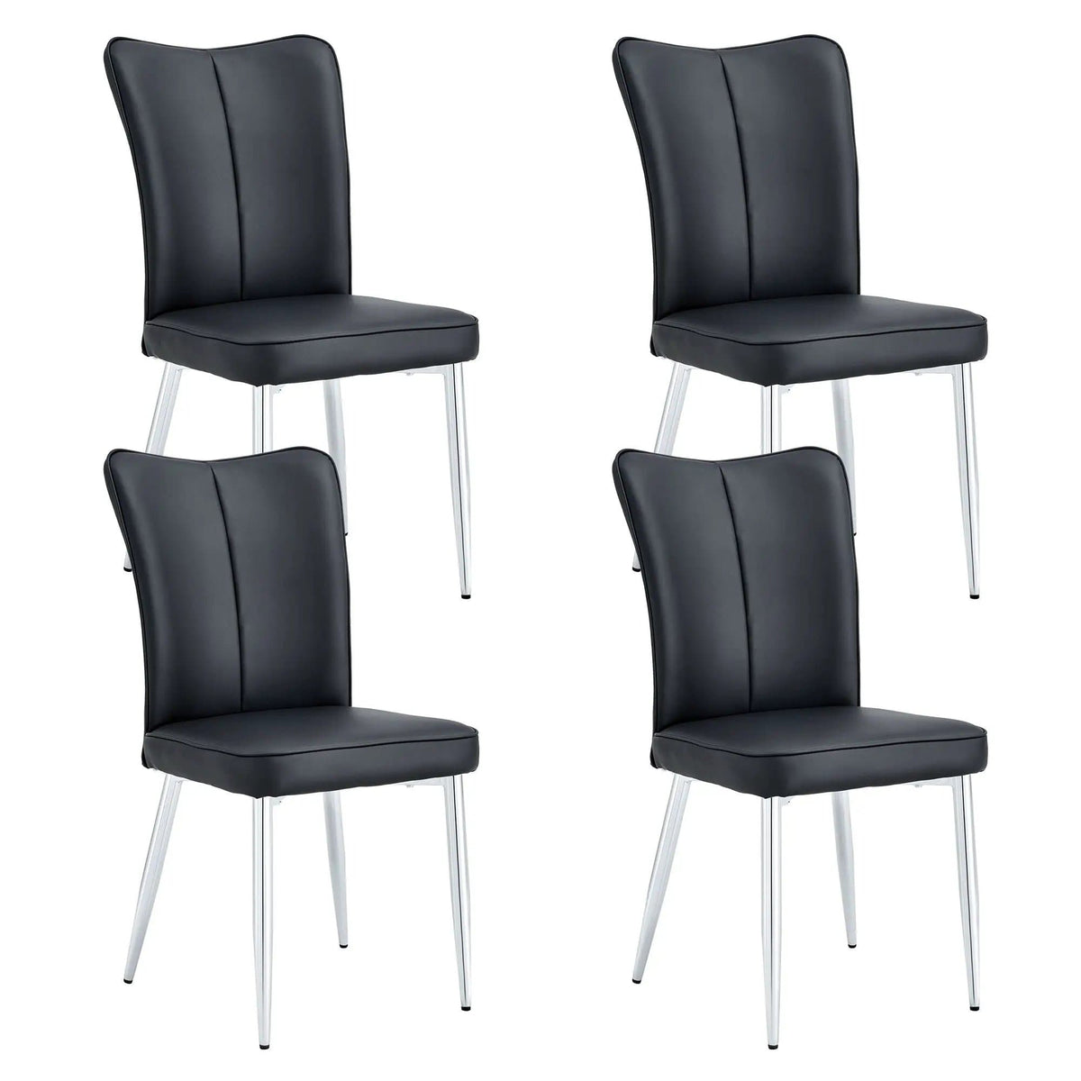 Modern Minimalist Dining Chairs With Metal Legs Chair Set | 17.3 x 17.7 x 35 in | Metal | Dining Room