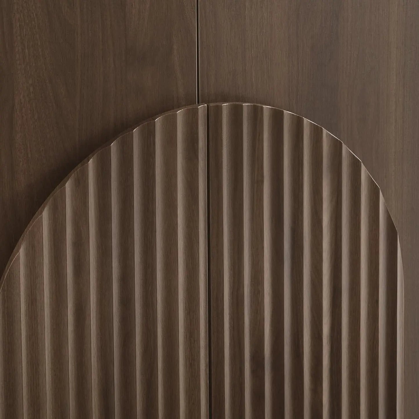 Walnut Sideboard Buffet Cabinet With Generous Storage And Wave Pattern Doors