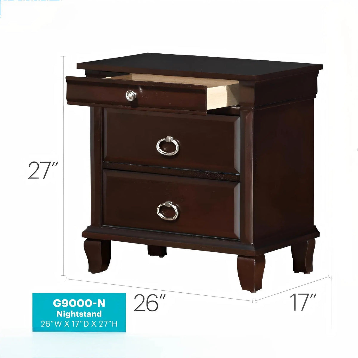 Nightstand | Cappuccino Finish | Dovetail Drawers | Fully Assembled