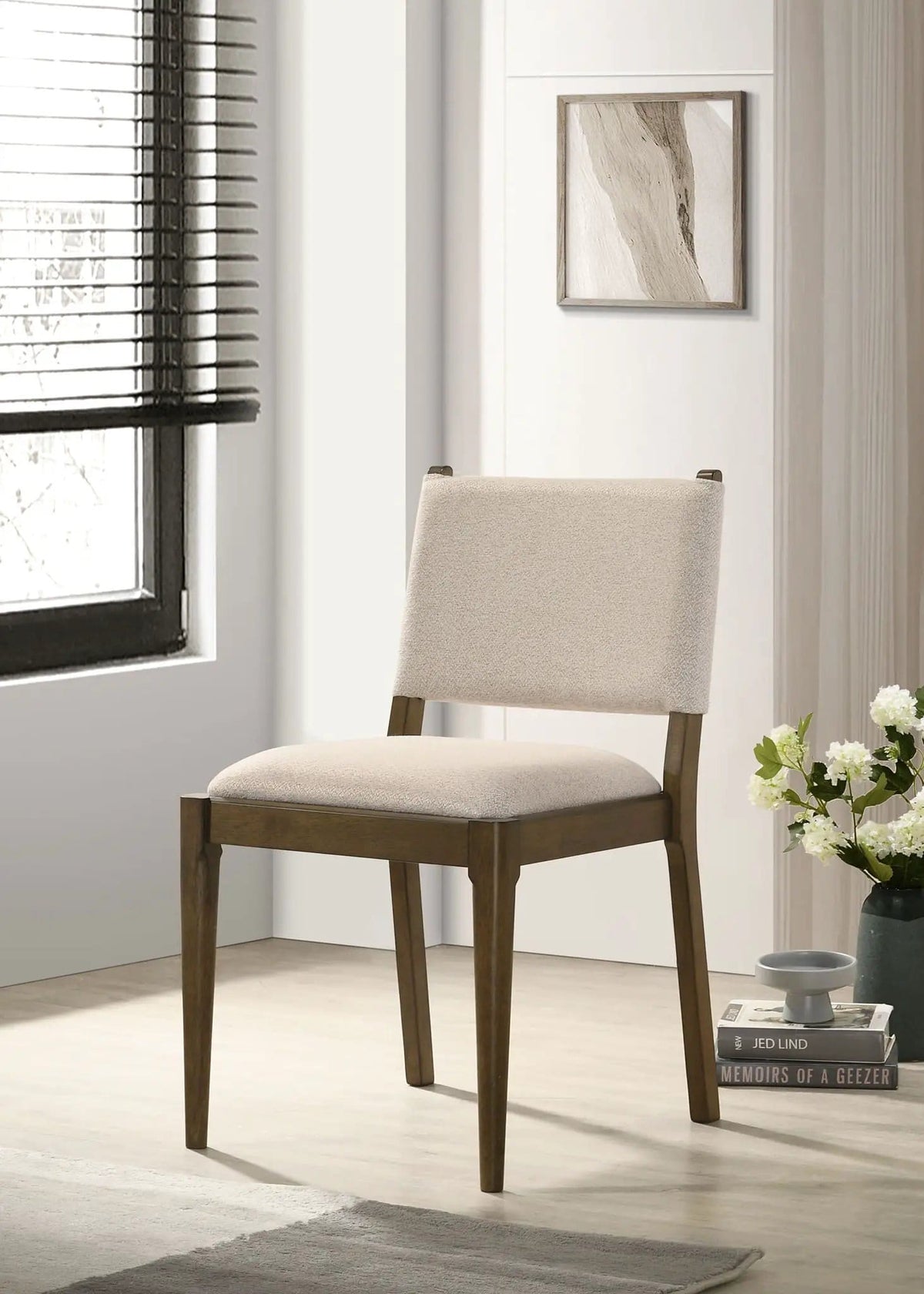 Ottowa Upholstered Dining Side Chair Brown (Set of 2) | 18.75 x 21.5 x 32.25 in | Fabric & Wood | Dining Room