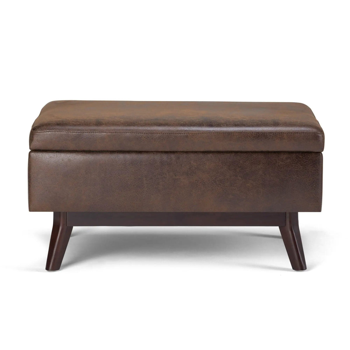 Storage Ottoman | Rectangular Design | Solid Wood Frame | Lift Top