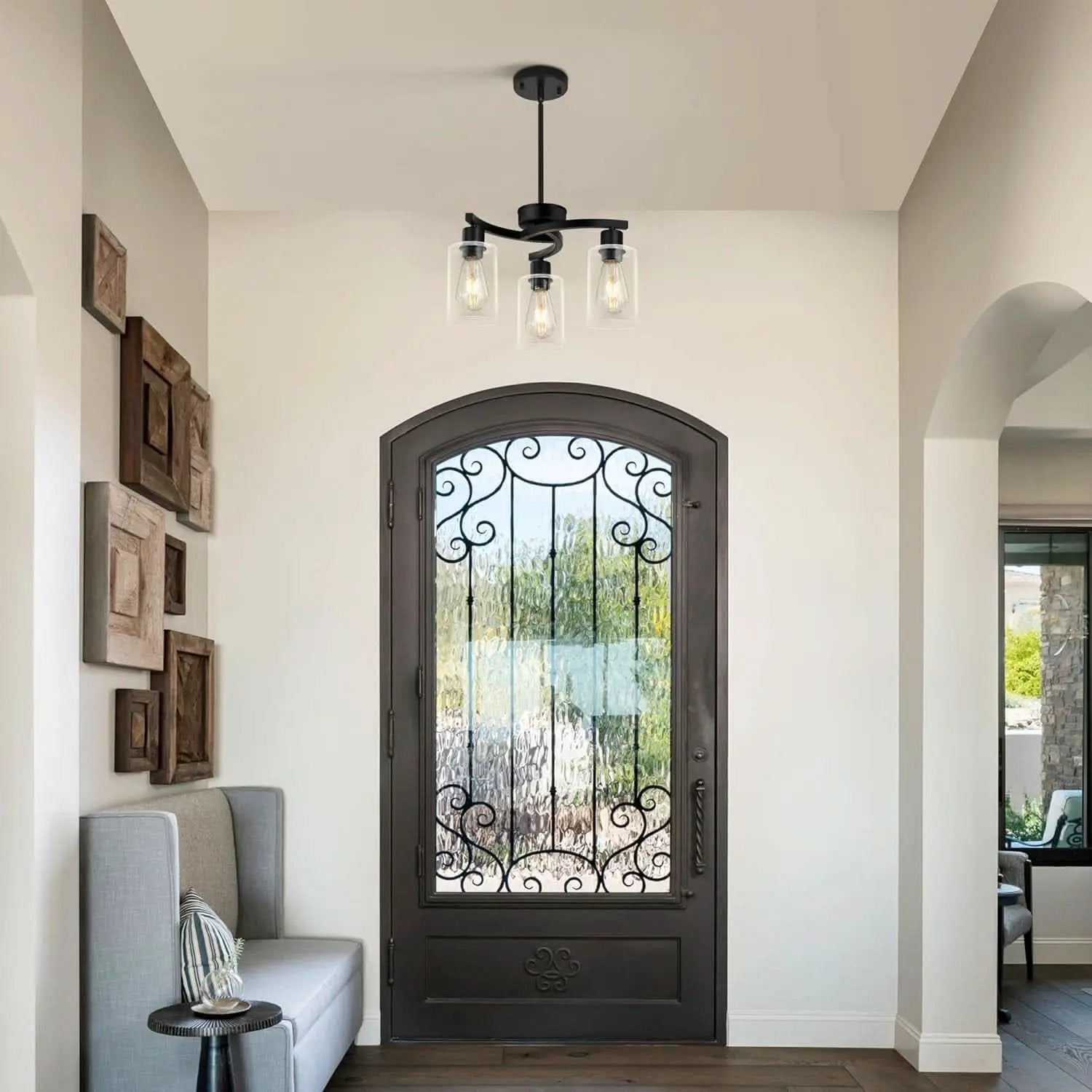 Three Light Black Dining Chandeliers For Kitchen Island from PriceLows™