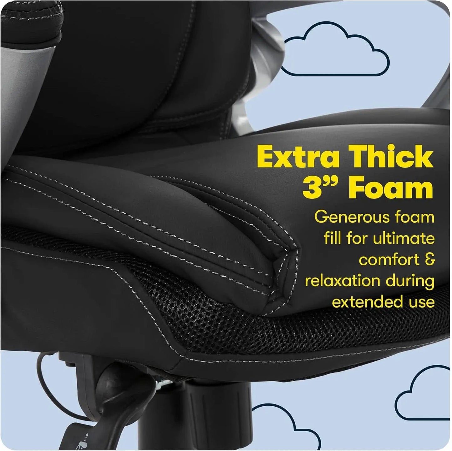 Black Executive Office Chair With Air Lumbar Technology from PriceLows™