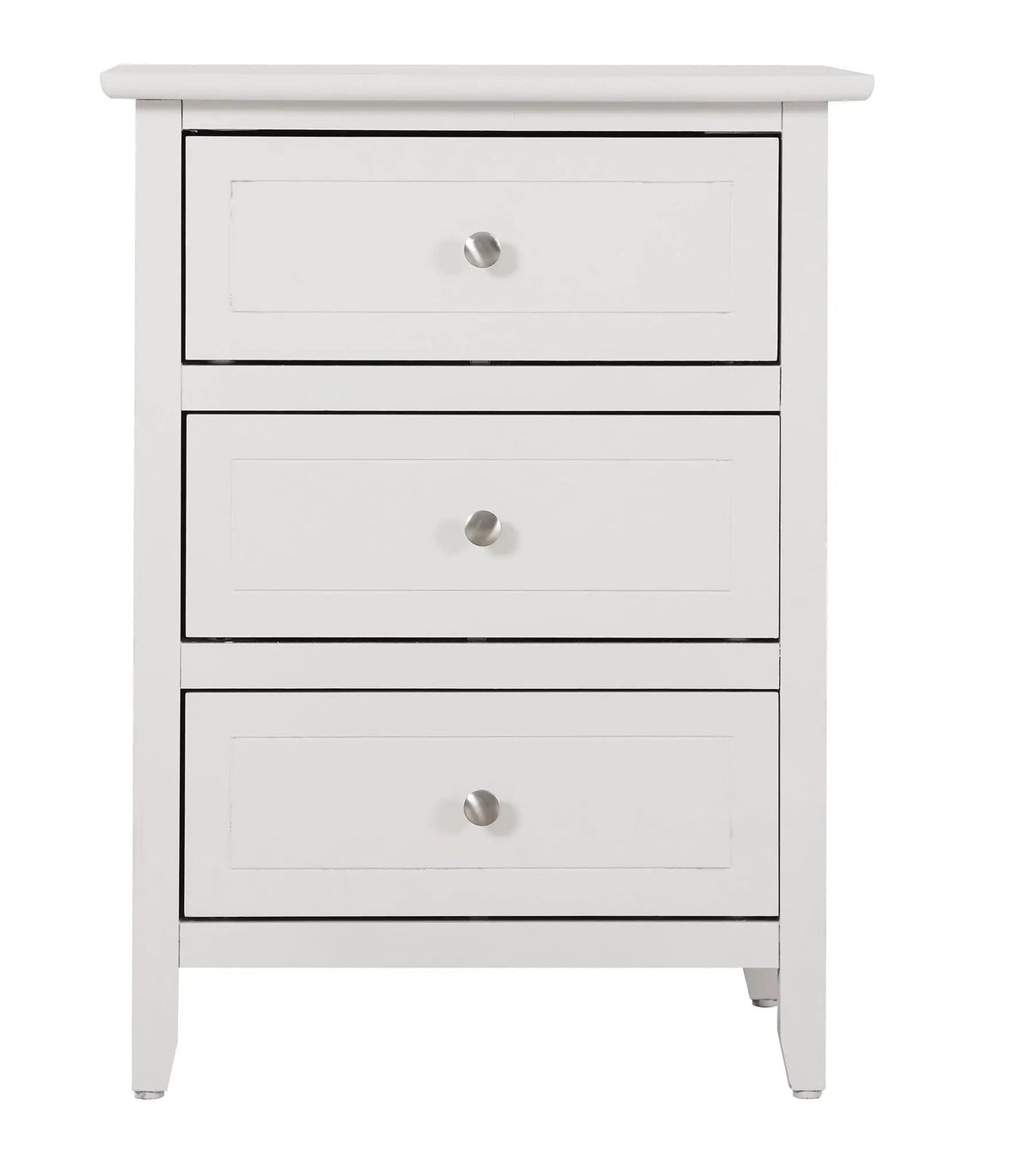 Nightstand | 3 Drawer | Real Wood Veneer | Nickel Hardware