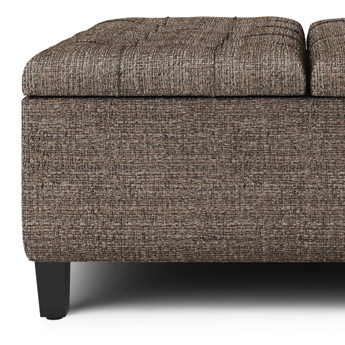 Coffee Table Storage Ottoman | Lift Top Hinge | Solid Wood Base | Large Square