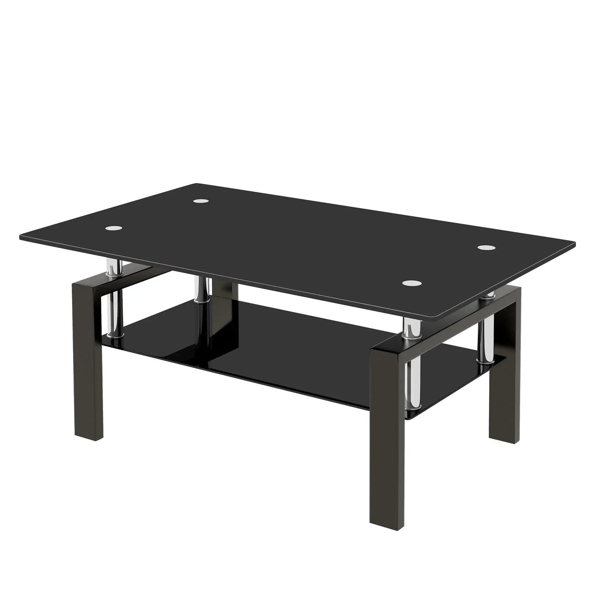 Tempered Glass Table | Hidden Storage | Easy Assembly