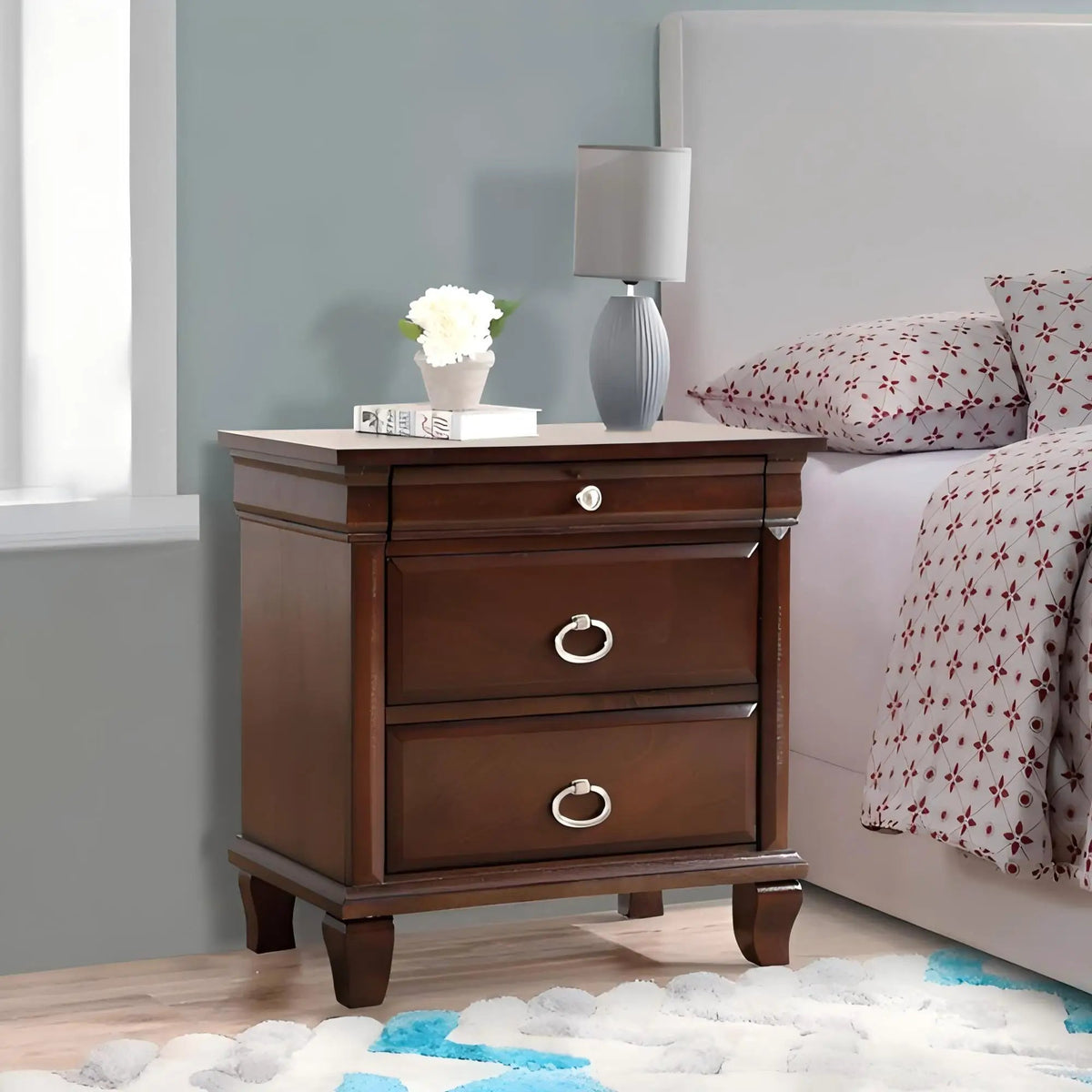 Nightstand | Cappuccino Finish | Dovetail Drawers | Fully Assembled