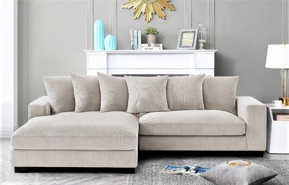 Luxe Oversized Sectional Sofa | 2 Piece L Shaped Couch | Chaise Included | Deep-Seated Design