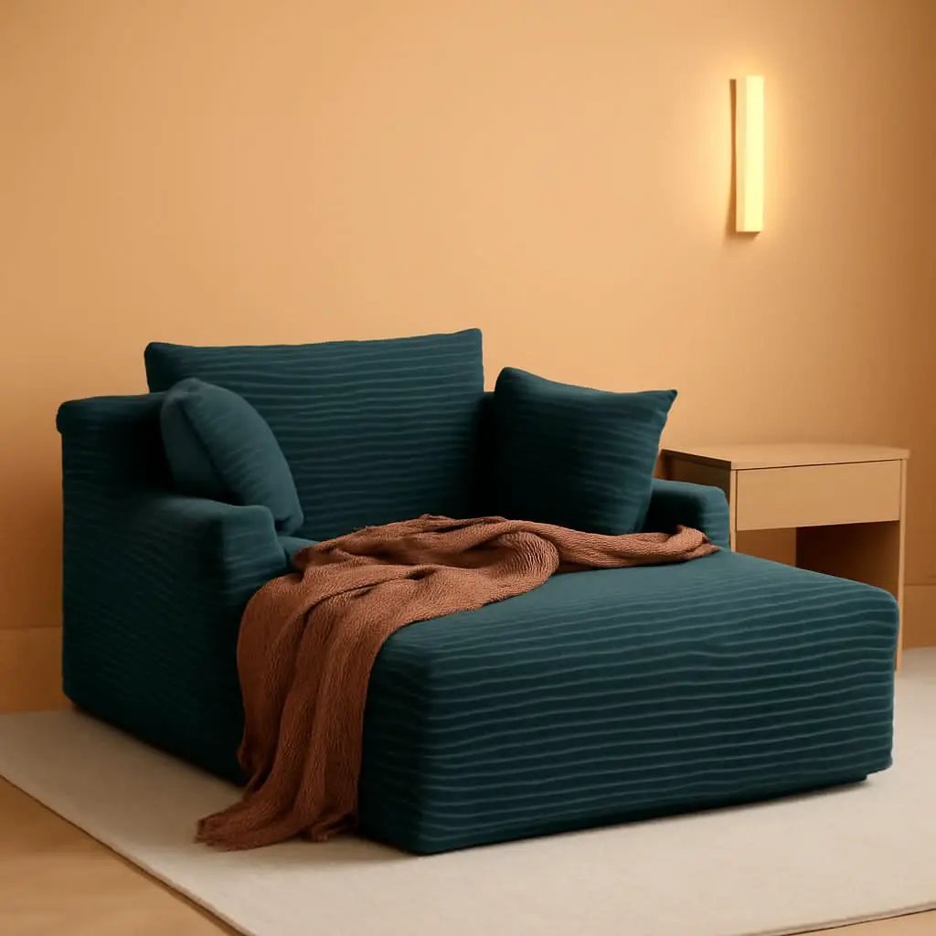 Sumptuously Oversized Dark Grey Chaise Lounge Chair from PriceLows™