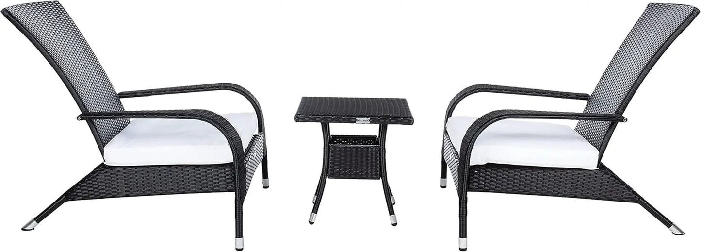 Outdoor Edna Black White Cushion 3 Piece Patio Lounge Set from PriceLows™
