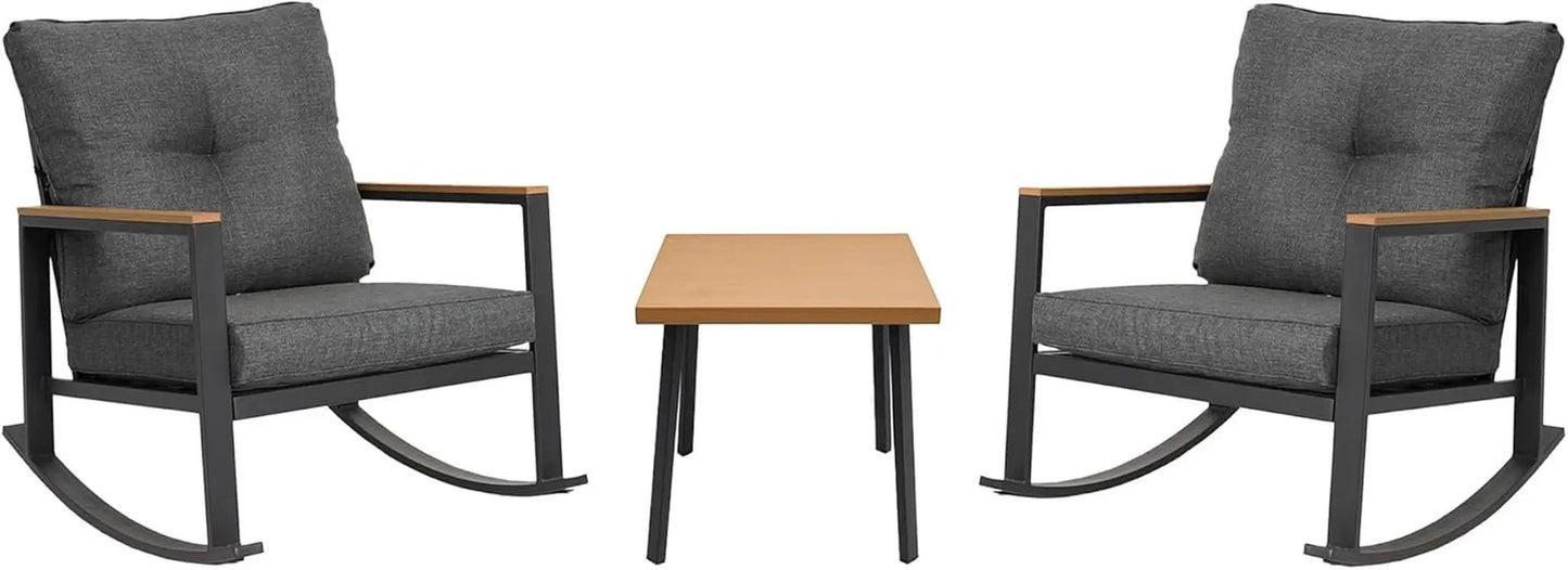 Outdoor Rocking Bistro Set with Thick Cushions from PriceLows™