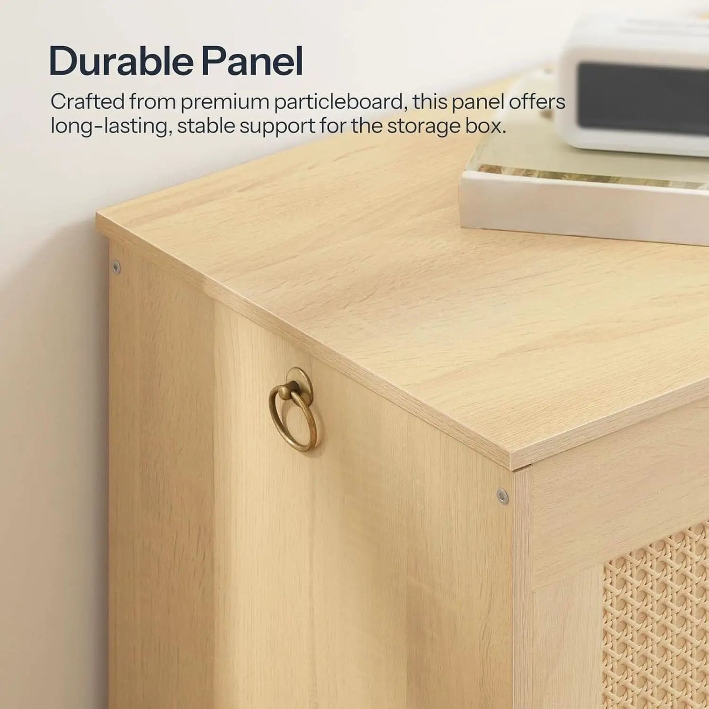 FortyThreeInch RattanLike StorageChest Bench With Safety Hinge from PriceLows™