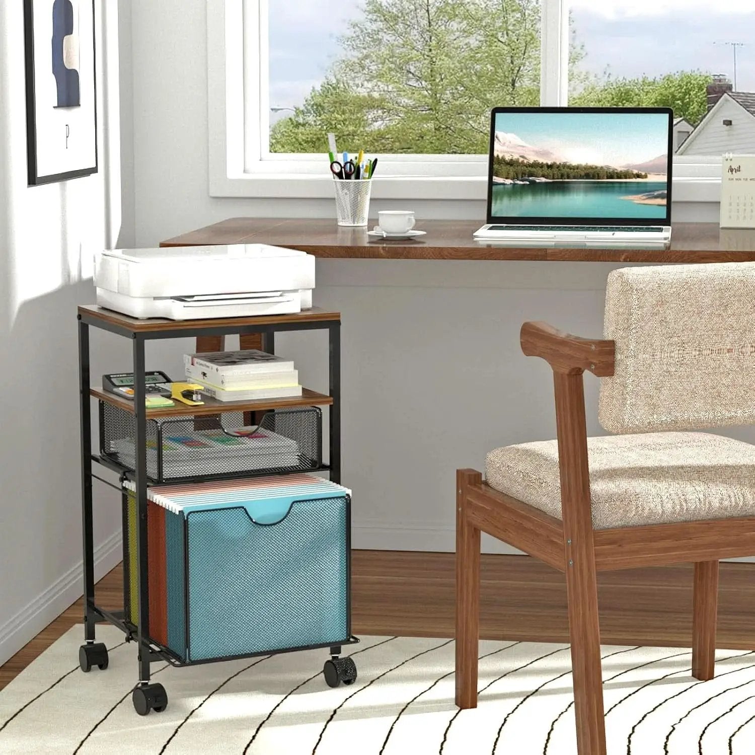 Rolling File Cart With Sliding Drawer For A4 Files from PriceLows™