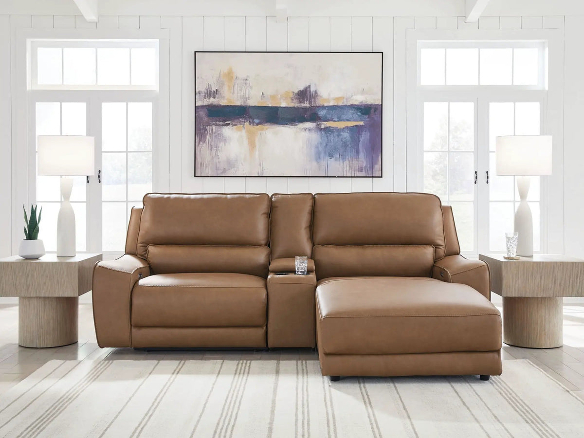 DeepWakes Power Reclining Sectional | Chaise Included | Ultra-Stylish Design | 130 Inch Length