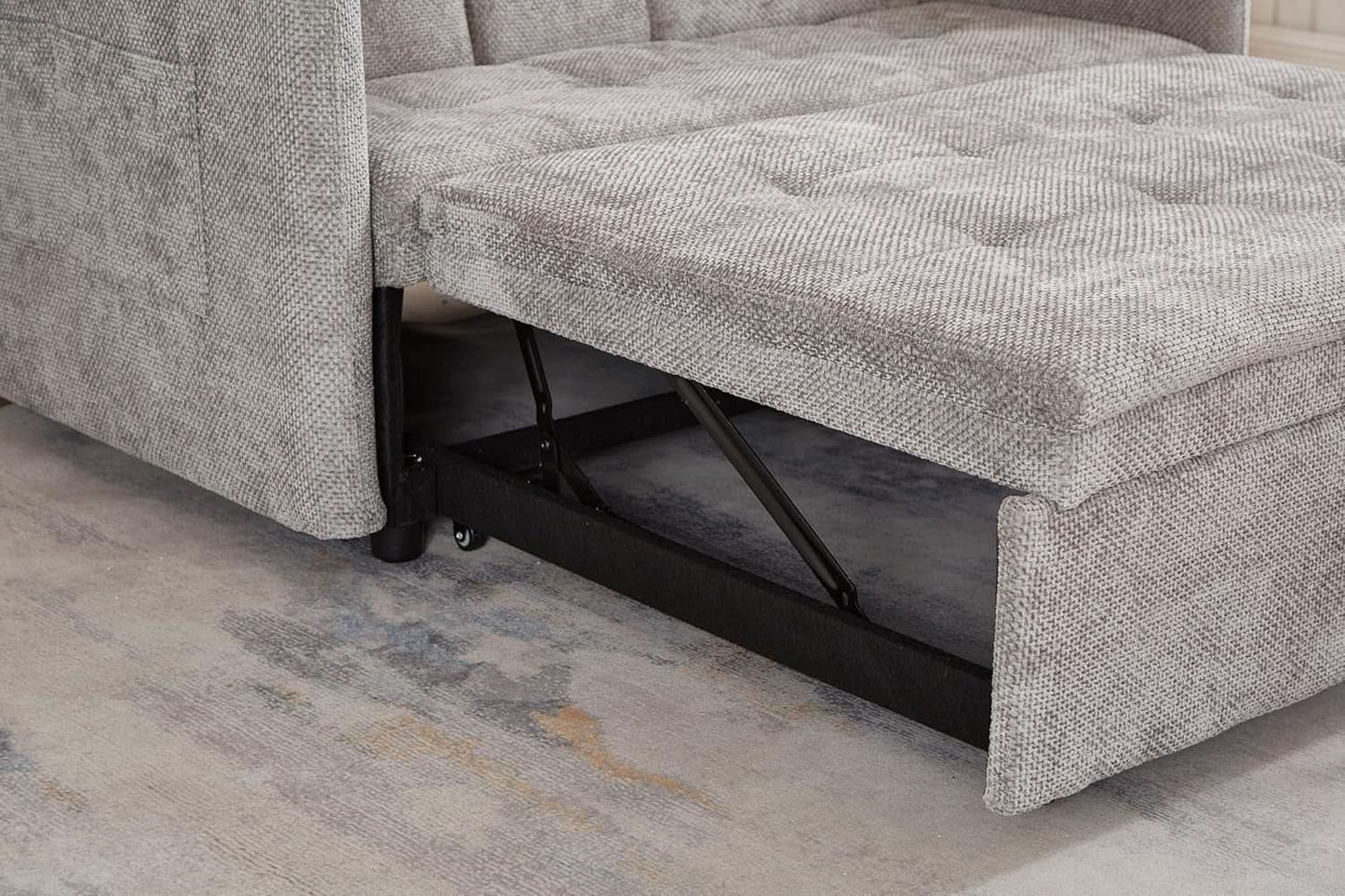 57 Inch Convertible Sofa Bed With USB Charging Ports Grey from PriceLows™